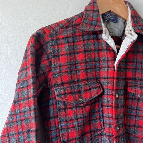 Vintage Red Pendleton Size 15 Pure Virgin Wool Long Sleeve Shirt Made in USA - Picture 4 of 9
